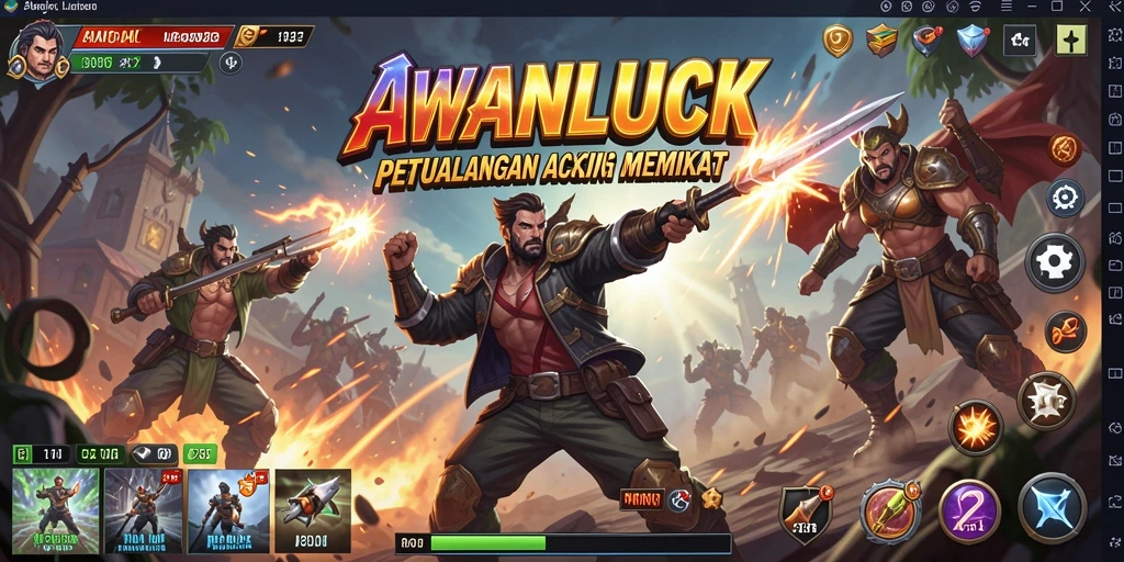 Tampilan aksi seru dalam gameplay AWANLUCK yang menegangkan.