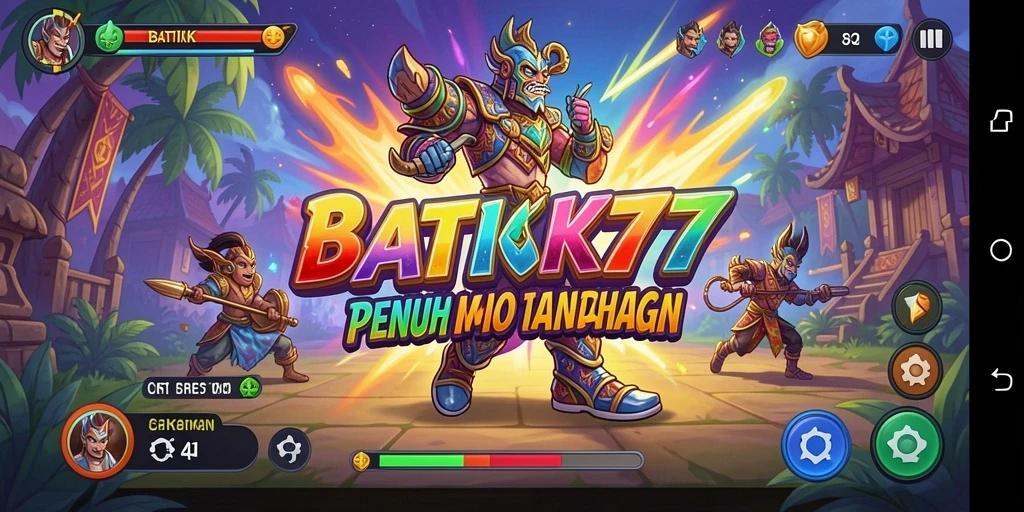 Tampilan gameplay <strong>BATIK77</strong> yang penuh warna dan menyenangkan.