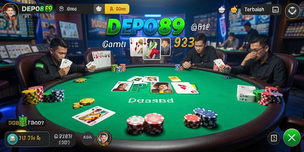 Screenshot gameplay DEPO89 yang menampilkan suasana meja Poker yang interaktif.