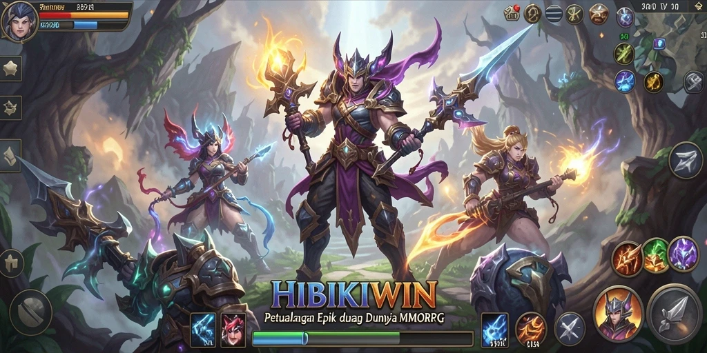 Tampilan gameplay HIBIKIWIN yang menarik dan penuh aksi.