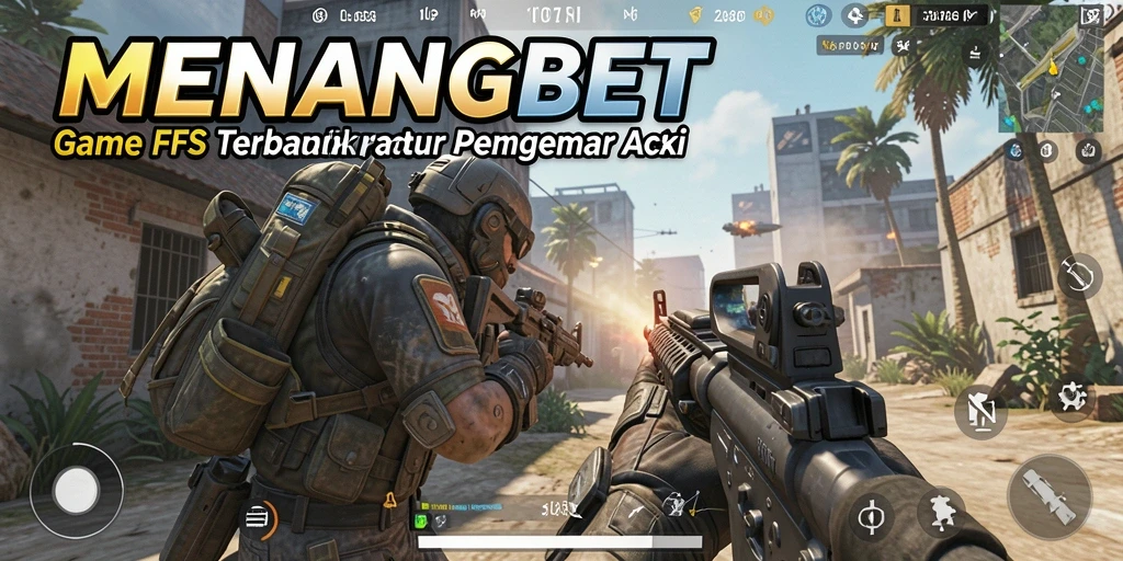 Screenshot gameplay MENANGBET menampilkan aksi seru dalam pertempuran FPS.