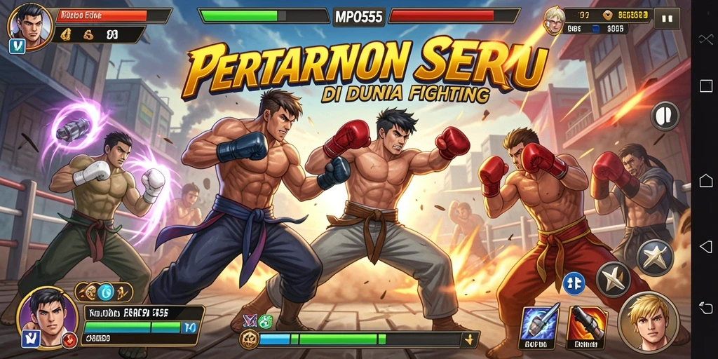 Gameplay seru dengan pertarungan karakter berbeda di MPO555.