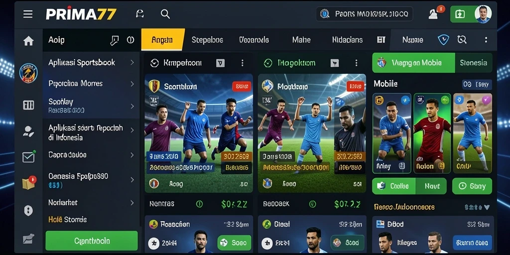 Screenshot utama PRIMA77 menampilkan interface menarik untuk taruhan olahraga.