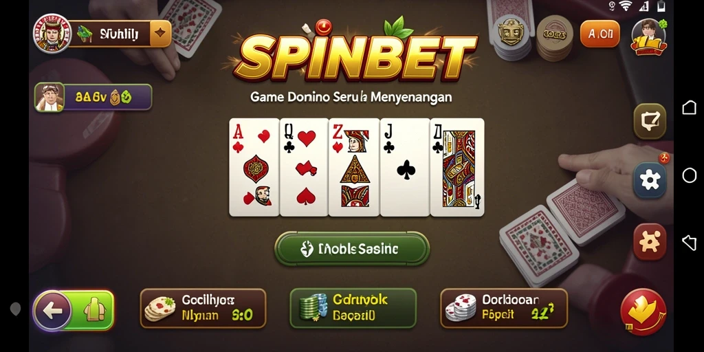 Tampilan gameplay SPINBET yang menarik saat bermain domino.