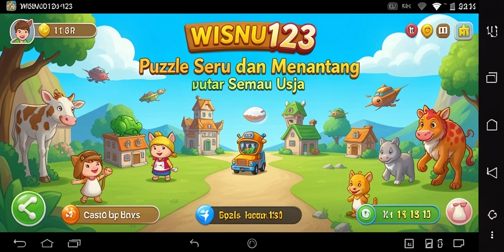 Tampilan gameplay seru dari WISNU123 dengan teka-teki menantang.