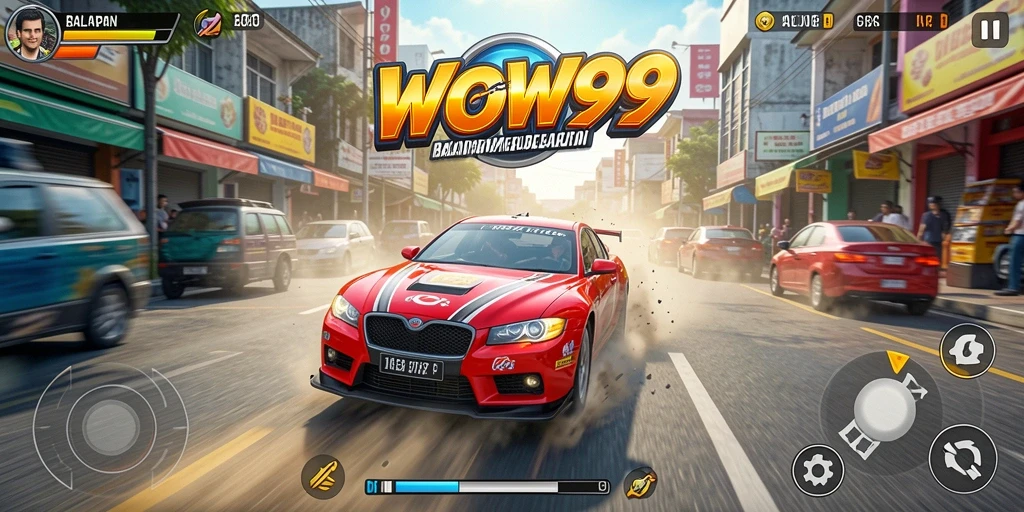Gameplay WOW99 yang mendebarkan dengan mobil balap berkualitas.